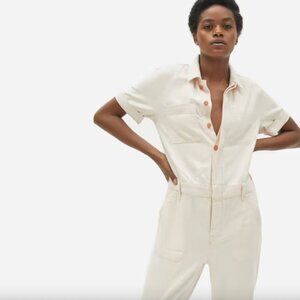 Everlane The Super-Soft Summer Jean Coverall - Bone - size 6